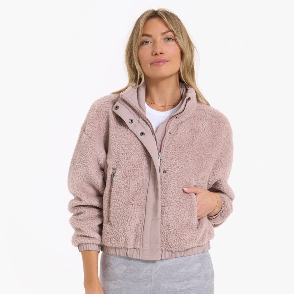 Tan Teddy Jacket Plush Texture Large Collar